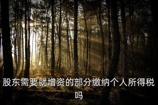 企業(yè)增資需要繳納什么稅，股東需要就增資的部分繳納個人所得稅嗎
