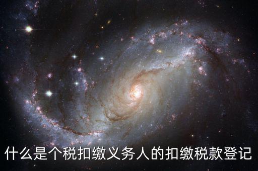 什么是扣繳義務(wù)人的扣稅憑單，什么是個(gè)稅扣繳義務(wù)人的扣繳稅款登記