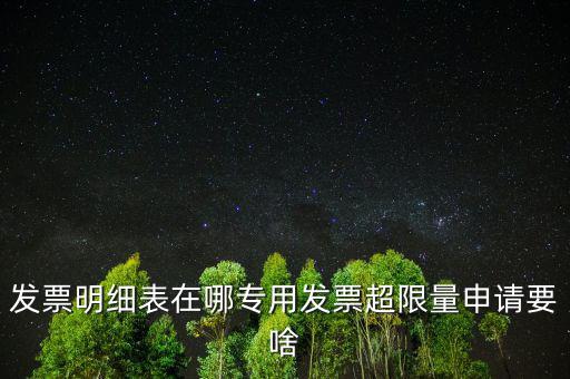 超限量申請(qǐng)發(fā)票有什么要求，發(fā)票明細(xì)表在哪專用發(fā)票超限量申請(qǐng)要啥