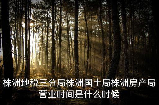 株洲地稅三分局株洲國土局株洲房產局營業(yè)時間是什么時候