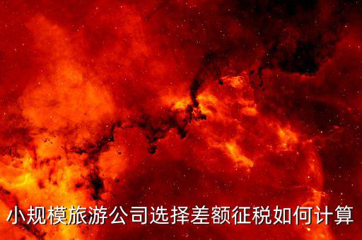 什么企業(yè)差額征稅，小規(guī)模旅游公司選擇差額征稅如何計算