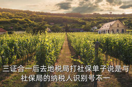 三證合一后去地稅局打社保單子說(shuō)是與社保局的納稅人識(shí)別號(hào)不一