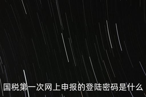 國稅的登錄密碼是什么，國稅第一次網上申報的登陸密碼是什么