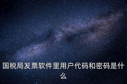 國(guó)稅局發(fā)票軟件里用戶(hù)代碼和密碼是什么