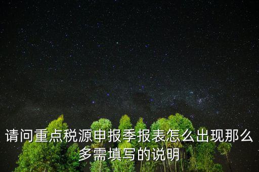 重點稅源申報要填什么，重點稅源申報表怎樣填