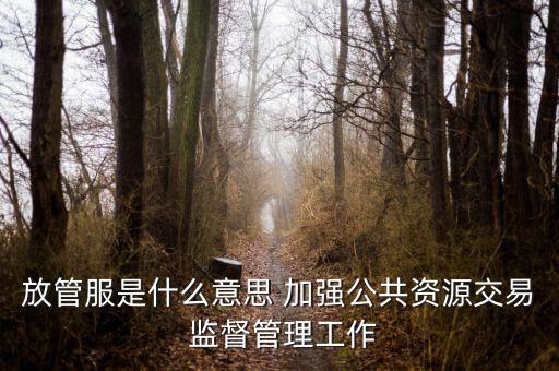 稅務系統(tǒng)放管服指什么，放管服是什么意思 加強公共資源交易 監(jiān)督管理工作