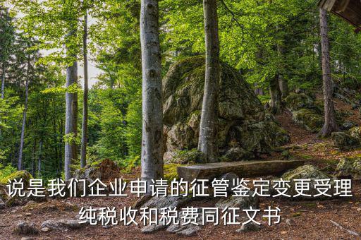 說是我們企業(yè)申請(qǐng)的征管鑒定變更受理純稅收和稅費(fèi)同征文書