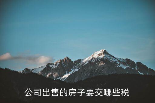 公司出售房產(chǎn)交什么稅費，公司出售的房子要交哪些稅