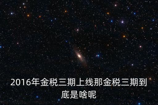 金稅三期登錄密碼是什么，金稅三期是什么意思