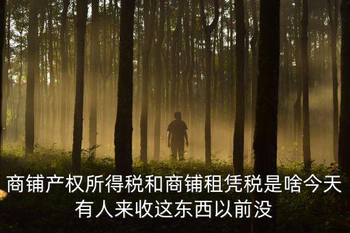 什么叫店面租憑稅，商鋪產(chǎn)權(quán)所得稅和商鋪?zhàn)鈶{稅是啥今天有人來(lái)收這東西以前沒(méi)