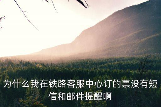 為什么購票成功沒有短信提醒，為什么我在鐵路客服中心訂的票沒有短信和郵件提醒啊