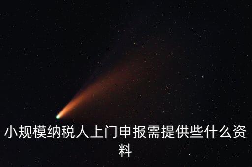 什么是上門申報，小規(guī)模納稅人上門申報需提供些什么資料