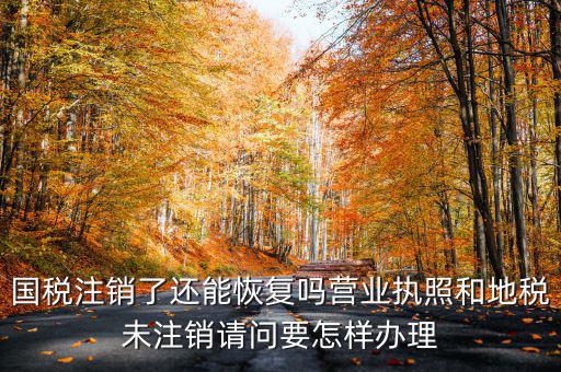 恢復國稅都需要什么，國稅注銷了還能恢復嗎營業(yè)執(zhí)照和地稅未注銷請問要怎樣辦理