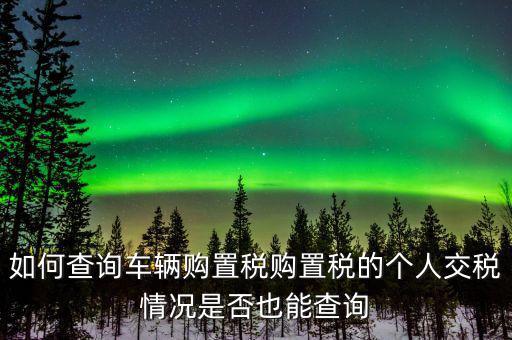 如何查詢車(chē)輛購(gòu)置稅，查詢購(gòu)置稅問(wèn)題