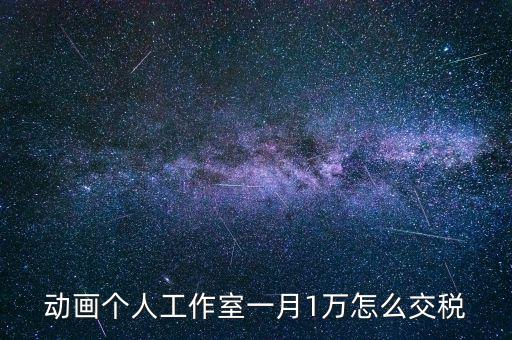 工作室如何繳納個稅，動畫個人工作室一月1萬怎么交稅