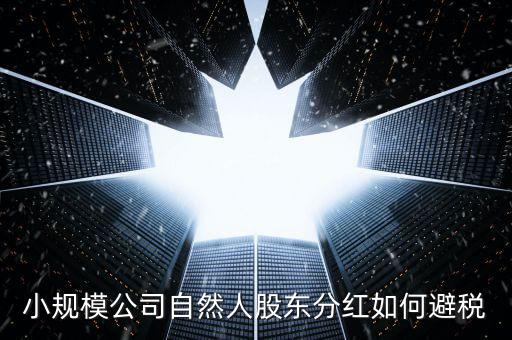 個人股東分紅如何避稅，小規(guī)模公司自然人股東分紅如何避稅