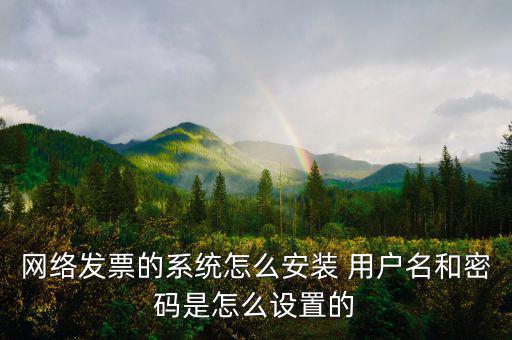 網絡發(fā)票的系統怎么安裝 用戶名和密碼是怎么設置的
