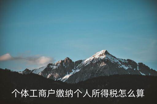 個體如何算繳稅，個體工商戶怎么交稅