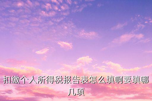 扣繳個(gè)人所得稅報(bào)告表如何填寫，扣繳個(gè)人所得稅報(bào)告表 要怎么填寫