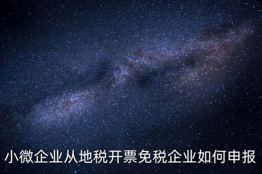小微企業(yè)免稅如何申報，小微企業(yè)從地稅開票免稅企業(yè)如何申報