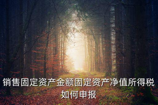 銷售固定資產金額固定資產凈值所得稅如何申報