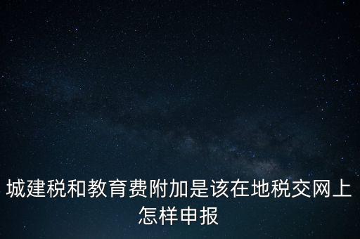 城建稅和教育費附加是該在地稅交網上怎樣申報