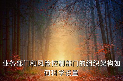風(fēng)控如何落實(shí)到部門，業(yè)務(wù)部門和風(fēng)險(xiǎn)控制部門的組織架構(gòu)如何科學(xué)設(shè)置