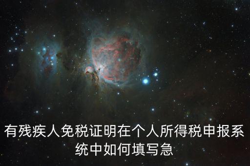 殘疾人個(gè)稅如何申報(bào)，有殘疾人免稅證明在個(gè)人所得稅申報(bào)系統(tǒng)中如何填寫急