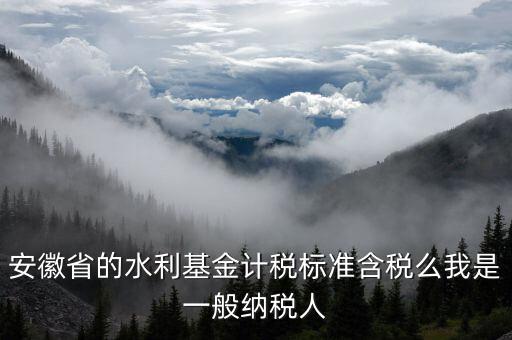 安徽省的水利基金如何報稅，安徽省的水利基金計稅標準含稅么我是一般納稅人