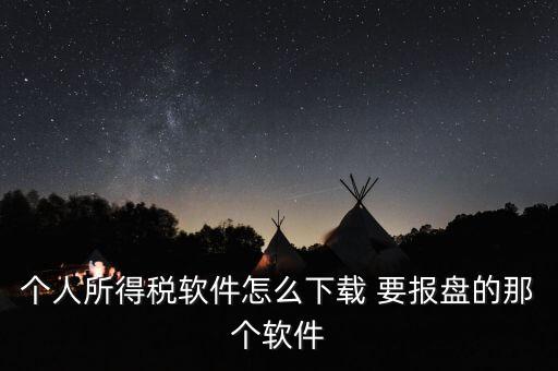個(gè)人所得稅軟件怎么下載 要報(bào)盤(pán)的那個(gè)軟件