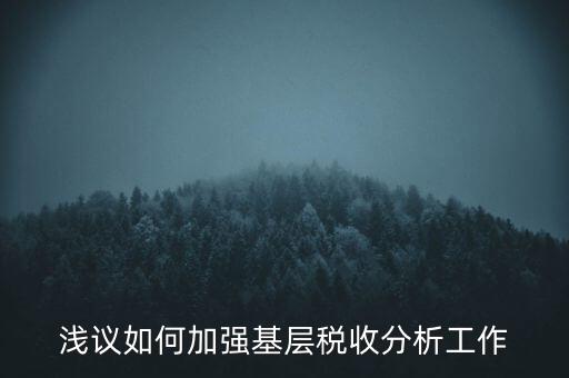 如何搞好稅收科研，淺議如何加強(qiáng)基層稅收分析工作