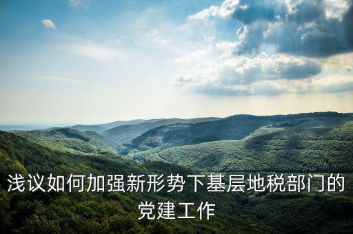 國地稅改革如何做好基層工作，淺議如何加強新形勢下基層地稅部門的黨建工作