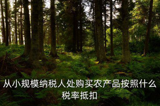 從小規(guī)模納稅人處購(gòu)買(mǎi)農(nóng)產(chǎn)品按照什么稅率抵扣