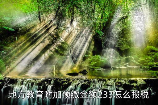 預繳增值稅如何申報附加稅，地方教育附加預繳金額233怎么報稅