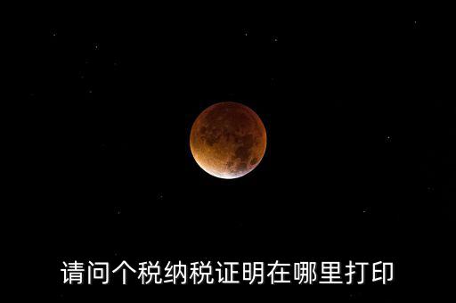 如何打印個稅證明，請問個稅納稅證明在哪里打印