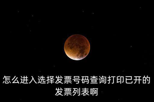 怎么進(jìn)入選擇發(fā)票號(hào)碼查詢打印已開(kāi)的發(fā)票列表啊