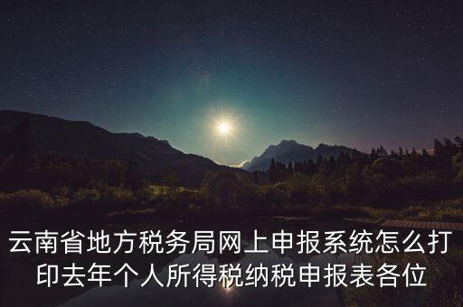 云南稅局如何查詢打印納稅申報，云南省地方稅務(wù)局網(wǎng)上申報系統(tǒng)怎么打印去年個人所得稅納稅申報表各位