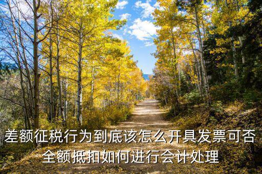 差額征稅如何開專票，差額征稅行為到底該怎么開具發(fā)票可否全額抵扣如何進(jìn)行會(huì)計(jì)處理