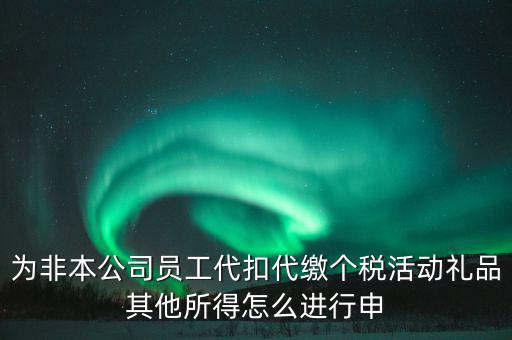 其他所得如何申報(bào)個(gè)稅，為非本公司員工代扣代繳個(gè)稅活動(dòng)禮品其他所得怎么進(jìn)行申