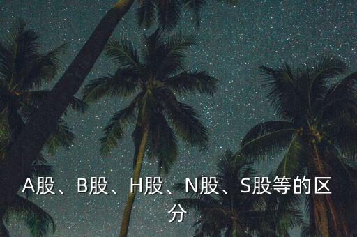 A股、B股、H股、N股、S股等的區(qū)分