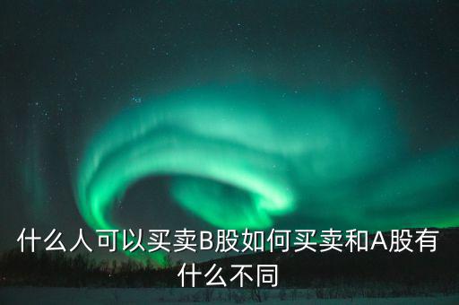 什么人可以買(mǎi)賣(mài)B股如何買(mǎi)賣(mài)和A股有什么不同
