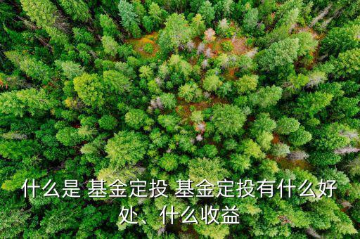 什么是 基金定投 基金定投有什么好處、什么收益