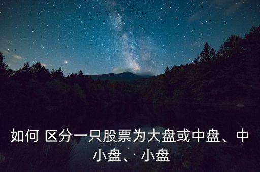 如何 區(qū)分一只股票為大盤或中盤、中 小盤、 小盤