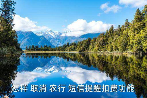 怎樣 取消 農行 短信提醒扣費功能