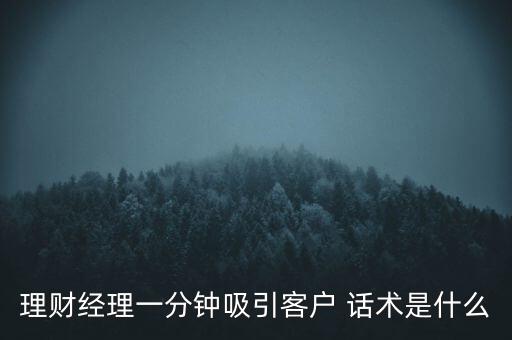 金融話(huà)術(shù)怎么說(shuō),理財(cái)經(jīng)理一分鐘吸引客戶(hù)的話(huà)術(shù):即興發(fā)揮就好