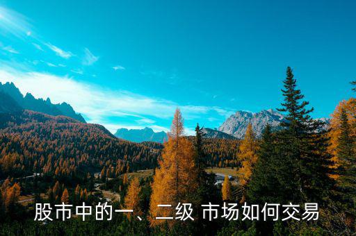 股市中的一、二級(jí) 市場(chǎng)如何交易
