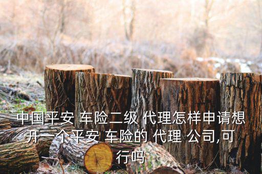 中國(guó)平安 車(chē)險(xiǎn)二級(jí) 代理怎樣申請(qǐng)想開(kāi)一個(gè)平安 車(chē)險(xiǎn)的 代理 公司,可行嗎