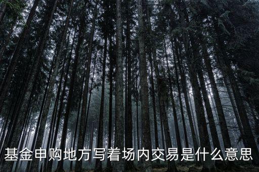 基金場(chǎng)內(nèi)交易是什么意思，什么是基金場(chǎng)內(nèi)交易