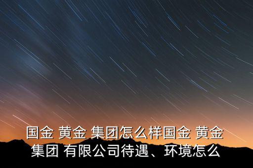 國金 黃金 集團怎么樣國金 黃金 集團 有限公司待遇、環(huán)境怎么