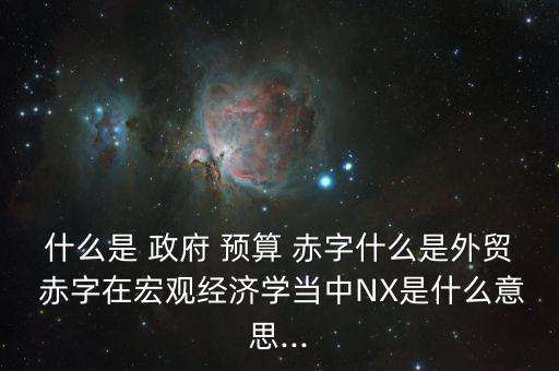 什么是 政府 預(yù)算 赤字什么是外貿(mào) 赤字在宏觀經(jīng)濟學(xué)當中NX是什么意思...